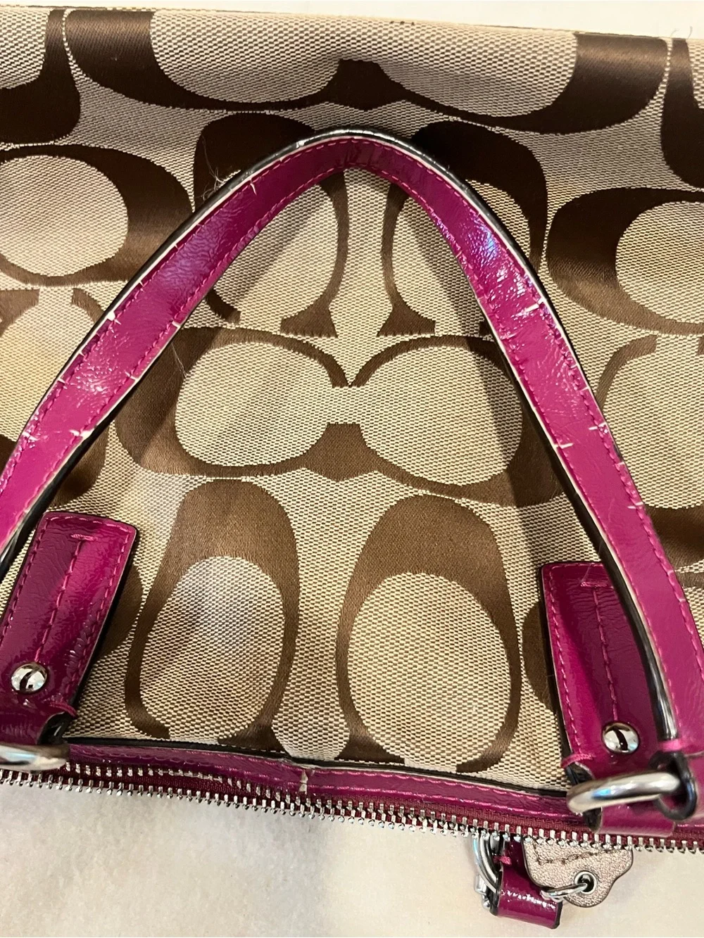 Coach Signature Stripe Satchel (# F24364)